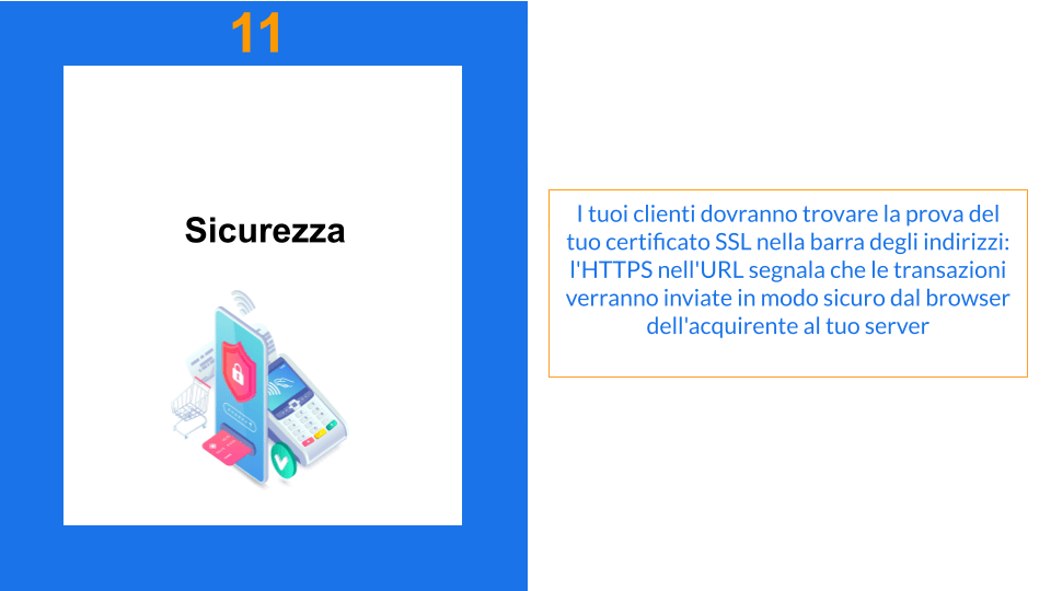 Sicurezza di un e-Commerce: slide 11 con certificato SSL