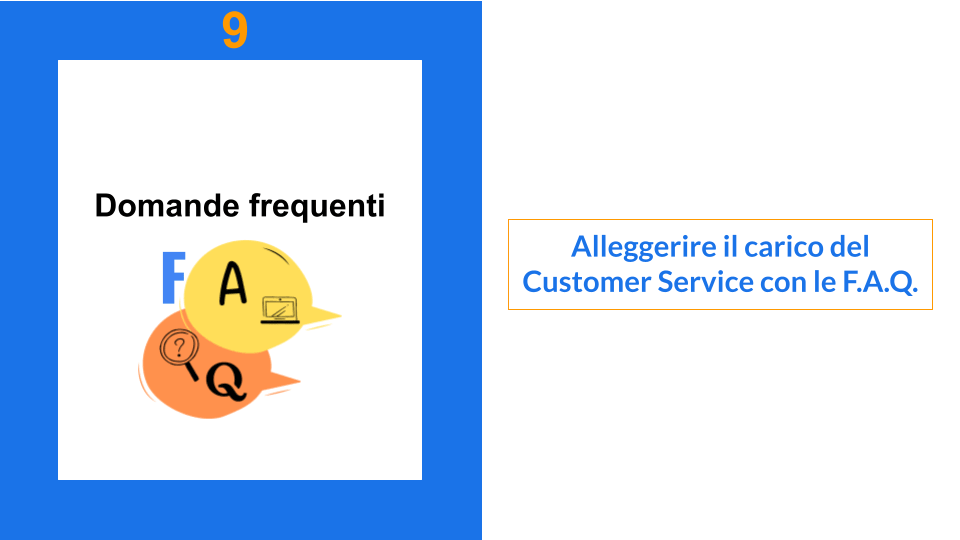 Immagine domande frequenti e F.A.Q. alleggeriscono il Customer Service