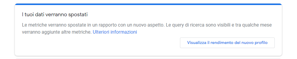 Screenshot informazioni su Google My Business Insights | Rendimento del nuovo profilo