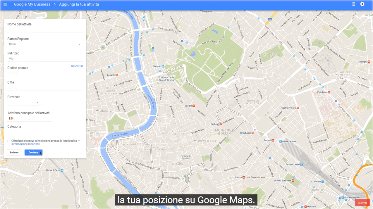 Screenshot Google Maps: aggiungere la tua attività su Google My Business