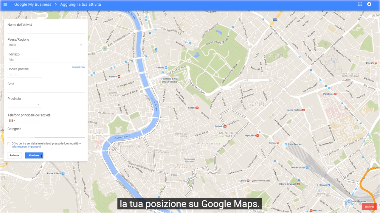 Inserire attività su Google Maps