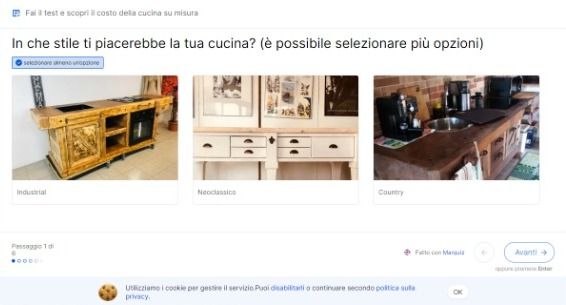 Survey mobile personalizzato: Industrial, Neoclassico e Country