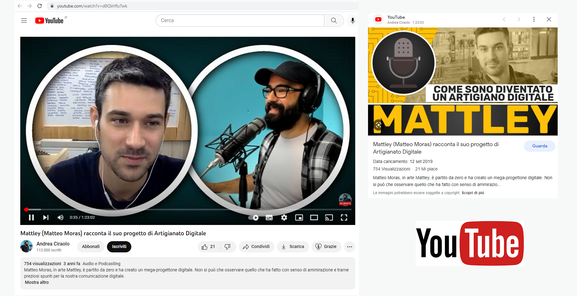 Andrea Ciraolo YouTube - Prodotti digitali artigianali con Mattley