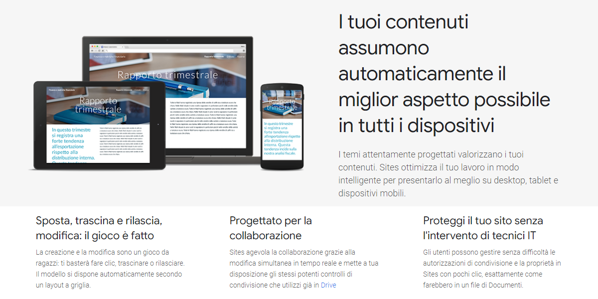 Google Sites per tutti i dispositivi Mobile