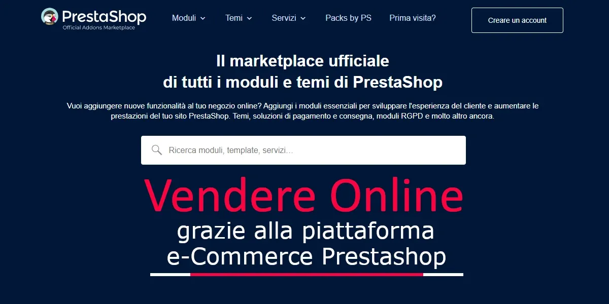 Vendere online grazie alla piattaforma e-Commerce Prestashop